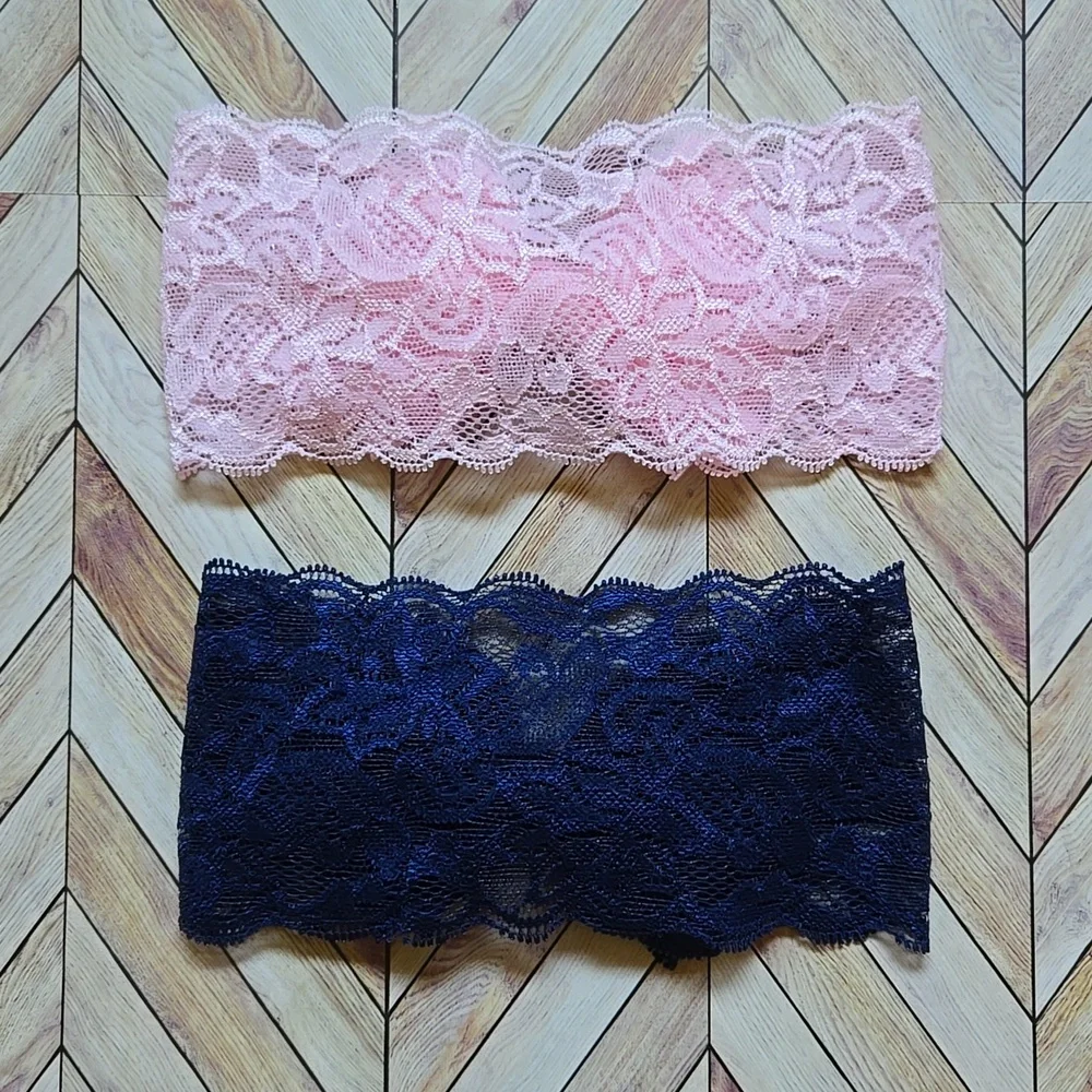 Baby Girl & Toddler Lace Front Bow Headbands Pink & Navy Blue Hair Accessory